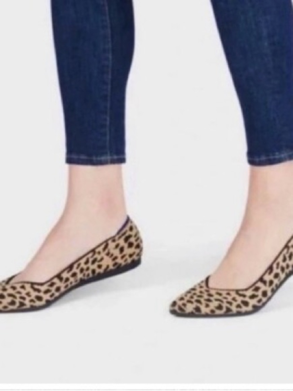 Rothy’s Retired Wildcat Leopard Print Point Flat Shoes Size 8